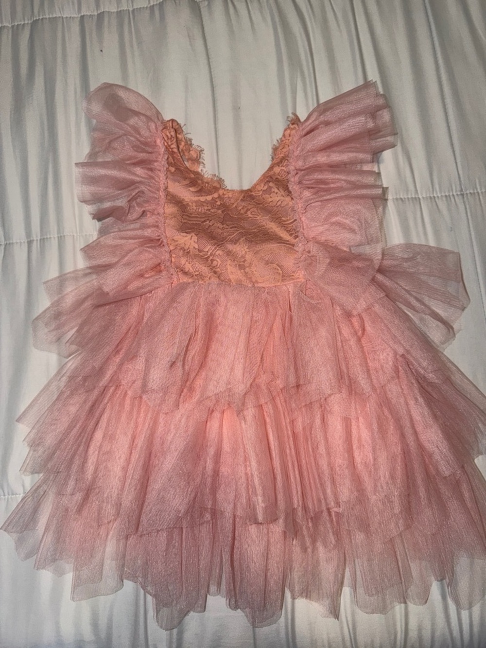 Toddler Pink Layered Tulle Party Dress